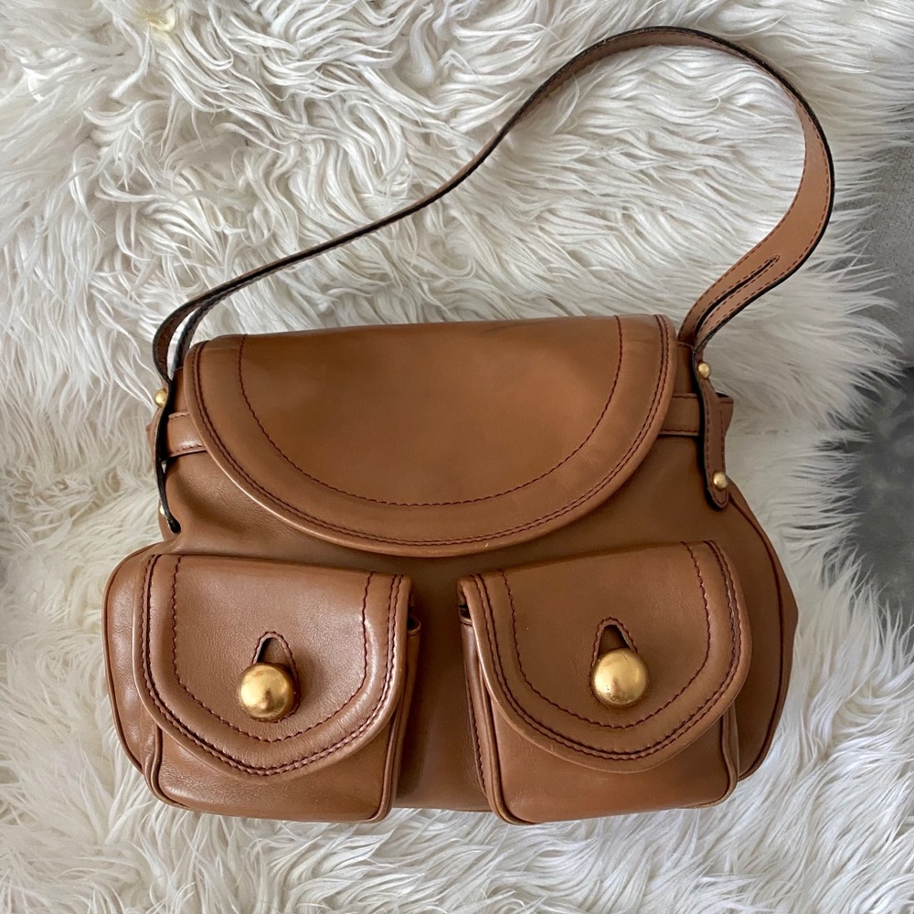 Marc Jacobs Soft Genuine Brown Leather Saddle Bag